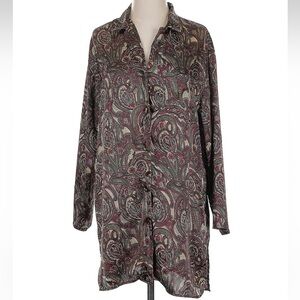Victoria's Secret Paisley Nightgown in Burgundy and Green - Size S